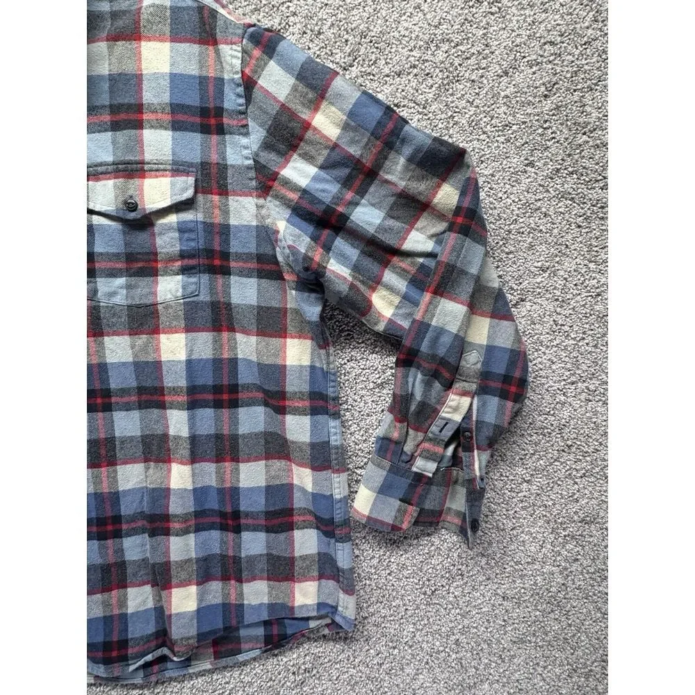Untuckit Flannel Shirt Mens XXL 2XL Regular Button Up‎ Cotton Navy Plaid